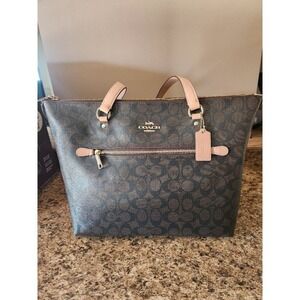 Coach Large Gallery Handbag Brown/Pink Authentic